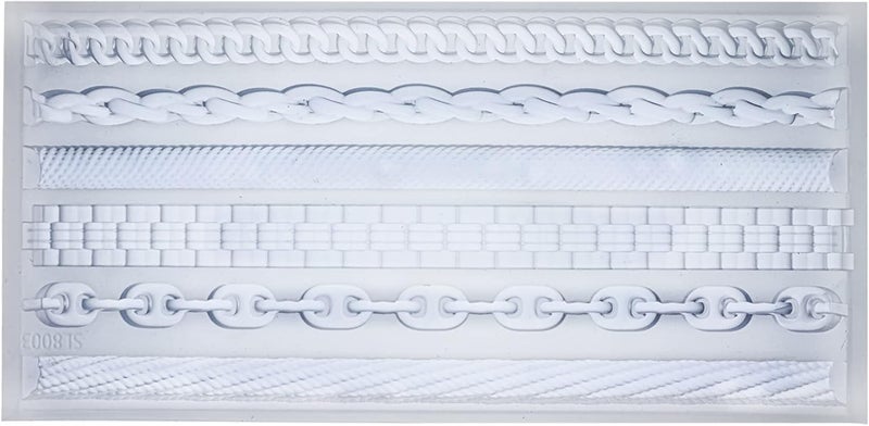 FUNSHOWCASE Chains Mold for Polyclay Air Dry Clay Plaster, 4719, 6 Trimmings #4719 - Image 3